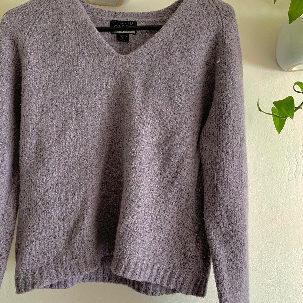 gray purple cute sweater 🤍🌼